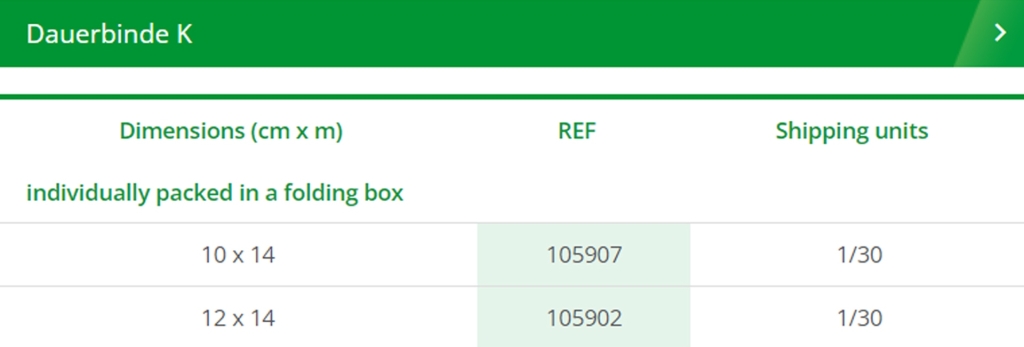 Dauerbinde K (باند کشی بلند)